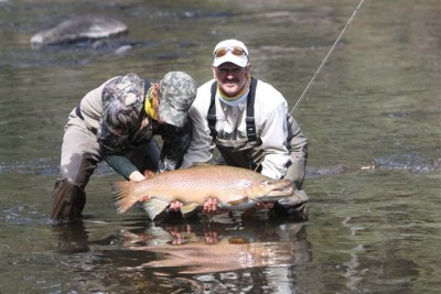 JH and Chris Bassano with the monster Tassie Brownie